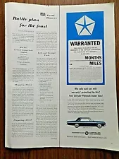 1965 Plymouth Fury Ad Who Sells Used Cars with Warranty Protection Like This?