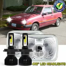 Pair 4x6" LED Headlights Hi-Lo Sealed Lamp for Geo Metro 1989-1997 Super bright