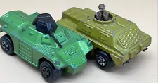 Matchbox Weasel Rolamatics 1973 MATCHBOX Vintage Tank Green Stoat No28 Lesney X2