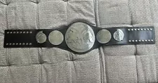 WWE Silver Tag Team Championship Belt w Black Paul Martin Leather Send Out Strap