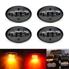 4x Front/Rear Fender Dually Bed Side Marker Lights For Ford F350 F450 Red Amber