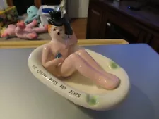 Vintage 'For Cooling Butts And Ashes' Lady Soaking in Tub Ashtray