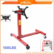 1000LBS Folding Engine Stand Steel Motor Hoist Dolly 360° Degree Adjustable Head