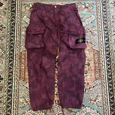 Supreme Stone Island Reactive Red Camo Ripstop Cargo Pants 34 Rare EUC