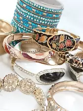 Assorted Vintage Bangle Bracelets Necklace Bundle Unique Designs - Charity Sale