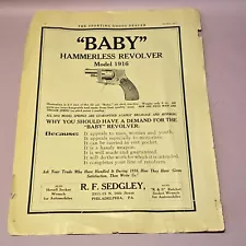 Vintage January 1917 Sporting Goods Dealer Advertising BABY HAMMERLESS REVOLVER