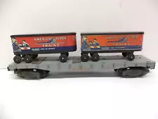 American Flyer Postwar 956 Flat car with Van Trailers, (m)