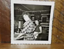 Sale is for a Circa 1950's Snapshot- Pretty Women at a Soda Fountain