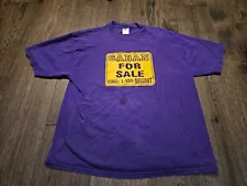 SABAN FOR SALE CALL 1-555-SELLOUT LSU PURPLE/GOLD T TEE SHIRT XL