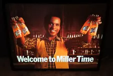 VINTAGE MILLER BEER AFRICAN AMERICAN HERITAGE LIGHTED SIGN-WELCOME-NEW OLD STOCK