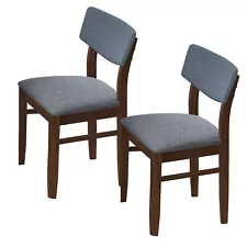 2Pieces Dining Chairs with Fabric Cushion for Dining Room Kitchen Dinette S5J9