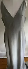 Lulus Dress Size Large Evening Gown Maxi Silver Gray Elegant Downton Abbey New