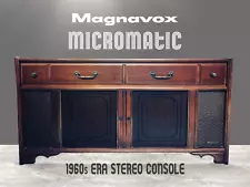 mtp6w65-1960's Magnavox Micromatic HiFi Stereo Console AM/FM Phono Record Player