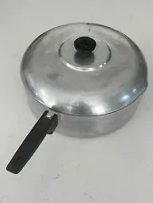 Vintage Magnalite 11 1/4" Deep Chicken Fryer Double Spout Cajun Pan Skillet Lid