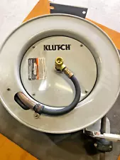 Klutch Auto-Rewind Air Hose Reel with 3/8in. x 50ft. Rubber Hose, 300 PSI