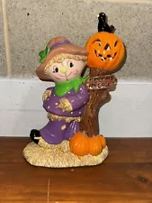 Vintage 1980s Halloween Ceramic Scarecrow Pumpkins For Sale Figure Fall Decor