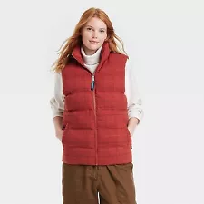 Houston White Adult Puffer Vest - Red S