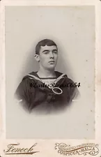 **RESERVED SALE** COSPICUA MALTA MILITARY CABINET CARD ROYAL NAVY SAILOR #C1050