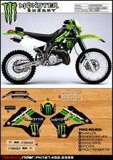 KAWASAKI KDX 200 KDX 220 GRAPHICS FIT 1995-2005 SUPER NICE TEAM ISSUE KIT (For: Kawasaki KDX220R)