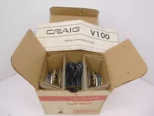 Vintage Craig Car Stereo Speakers Brand New v100 4w 4 ohm 102h210 80mm 3"