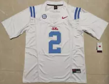 Dart #2 Ole Miss Rebels Football Jersey. All Stitched, White/Powder Blue 2024