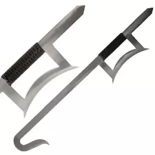 Silver Chinese Kung Fu Twin Hook Sword