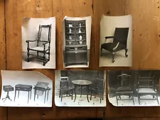 6x Original Old Antique Auction / Sales Photographs Black And White Furniture