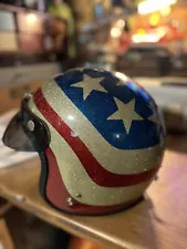 Vintage Drag Racing 1960s Stars & Stripes Motorcycle Wavy Rare Design