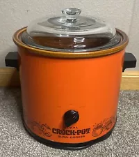 Vintage Rival Crock Pot Model 3100/2 Orange 3.5 Quart Slow Cooker Working