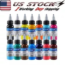 14 Color Intenz Tattoo Ink Set 1oz 30ml Bottles Genuine Inks Permanent Makeup US