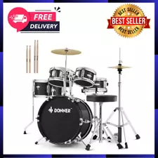 Kid Drum Sets- 5-Piece for Beginners, 14 Inch Full Size Complete Junior Drum Kit