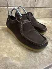 Clarks Wallabee Women's Dark Brown Suede Stitched Comfort Shoes Sz 8.5 WS-7