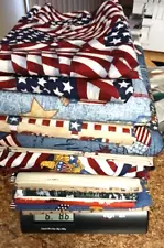 Clearance Lot Americana American July 4th Cotton Fabrics 23+ yds Less than $3 yd