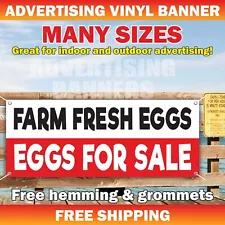 FARM FRESH EGGS FOR SALE Advertising Banner Vinyl Mesh Sign Chickens Farmers