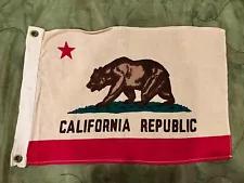 Vintage California Republic State Bear Flag - Cotton - 11" x 17" Inch