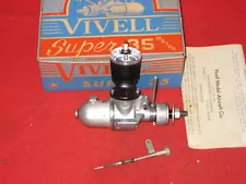 # NEW VINTAGE 1946 VIVELL SUPER .35 GAS SPARK MODEL AIRPLANE ENGINE wBOX TANK