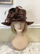 Mr. HI’s Classic Brown Fashion Hat Derby Church Satin