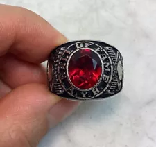 VTG Cooperstown NY Little Majors Baseball Hall Of Fame Red Stone Ring Size 12.5