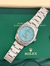 Rolex Oyster Perpetual OP 36 126000 Original Tiffany Blue Turquoise Dial Watch