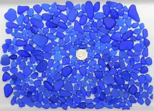 GENUINE BEACH SEA GLASS COBALT BLUE LOT SURF TUMBLED RARE!