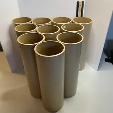 10 Heavy Duty Coated Cardboard Tubes 10" Length x ~3.25" Diameter DIY Crafts!