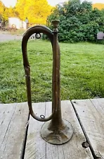 Antique Original 1800’s 16” Civil War Era Cavalry Bugle Horn Copper And Brass