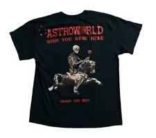 2018 Astroworld Travis Scott Merch Wish You Were Here Enjoy The Ride Shirt L