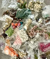 Bulk Lot 2 Lbs of Crafting Beads All Sizes and Shapes Some Semi Precious Stones