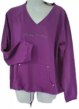 Harley Davidson LS Sweatshirt Purple Embroidered Tie Bottom Chest41in Womens S