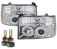 COACHMEN CATALINA 1999 2000 CHROME PROJECTOR HEADLIGHTS HEAD LAMPS LED RV