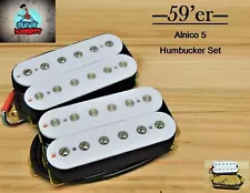 G.M. 59'er Alnico 5 White Humbucker Set (4-wire) for Gibson Les Paul Epiphone