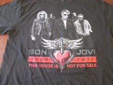 Bon Jovi 2017 Tour Concert T-Shirt Size Large House Is Not for Sale Double-Sided