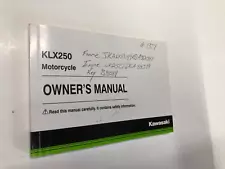 Kawasaki KLX250 Motorcycle Owner's Manual 2018