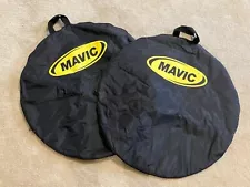 USED Mavic Bicycle Wheel Bags (2) for 700C wheels (Black with MAVIC logo)